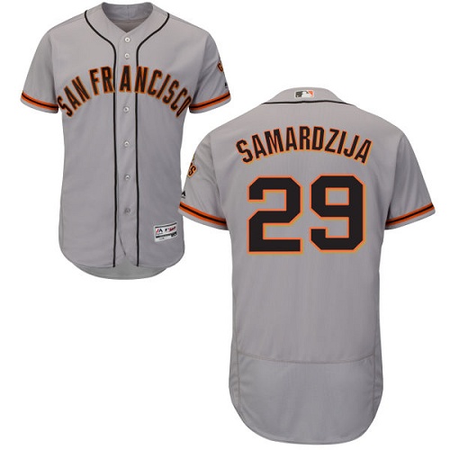 Giants #29 Jeff Samardzija Grey Flexbase Authentic Collection Road Stitched MLB Jersey